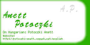 anett potoczki business card